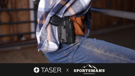 Image of Pulse 2 with a collaborative logo Sportsman's Warehouse and TASER Self Defense